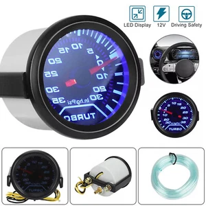 12V Boost Gauge Pressure Gauge 35 Psi Car Boat Diesel Turbo LED Display 2" 52mm - Picture 1 of 11