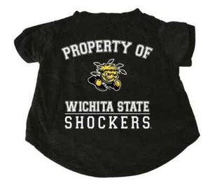 CAMISETA WICHITA STATE SHOCKERS PERRO GATO MASCOTA PROPIEDAD DE PEQUEÑA MEDIANA GRANDE XL - Imagen 1 de 1