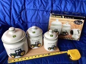 John Deere Vtg. 2002 Everyday Gibson Overseas 3 Piece Canister Set #38545.03 - Picture 1 of 15