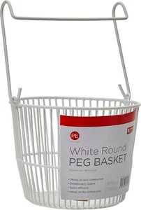 1019 Peg round White Basket | 21.5D x 48W x 23H centimetres | Round | - Picture 1 of 2