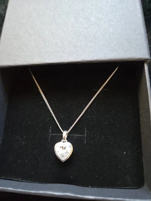 Heart Shaped Crystal Pendant With Necklace - Image 1 of 3