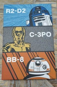 Star Wars LED lit Canvas - R2-D2, C-3PO, BB-8 - Picture 1 of 4