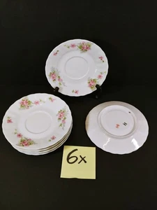 6x Limoges ELITE WORKS Rosa Rosenmuster 6,5" Untertasse Teller - Bild 1 von 5