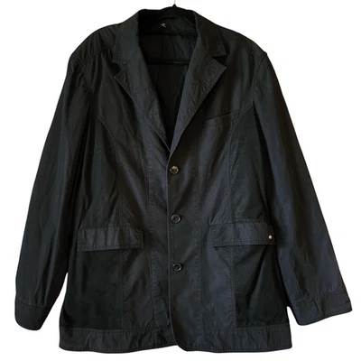 Blazer negro remache abrigo deportivo para hombre XXL desgastado Y2K malla moto negro DEFECTUOSO Foto 1 de 4