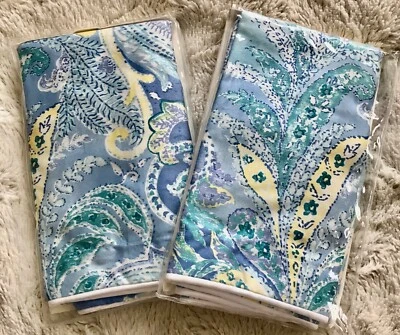 НОВЫЙ НЕРАСПАКОВАННЫЙ RALPH LAUREN ЯМАЙКА СИНИЙ ПЕЙСЛИ ПАРА СТАНДАРТНЫХ НАКИДОК - Изображение 1 из 4