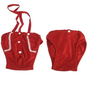 For SMALL Dog Diaper Female Girl Sanitary Pants Suspenders Washable XS, S, M, L - Picture 1 of 3