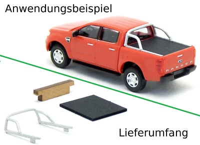 Mickon 90076 Überrollbügel und Abdeckung passend für Busch Ford Ranger 1:87 H0