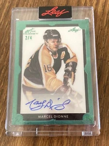 MARCEL DIONNE 2021-22 LEAF ART OF HOCKEY AUTOGRAPH RARE SN # 2/4 EMERALD EDITION - Imagen 1 de 2