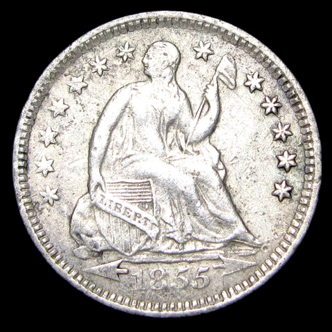 1855 Seated Liberty Half Dime Silver ---- Nice Type Coin ---- #SW108 Cover