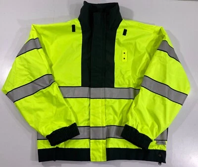XL FLYING CROSS LAYERTECH REVERSABLE JACKET 73160A HIGH-VIS/NAVY PATCHES REMOVED - Image 1 of 4