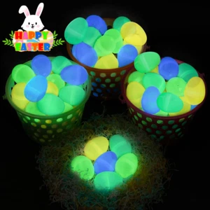 24 Pcs Glow in the Dark Easter Eggs, Plastic Easter Eggs for Party Favors Basket - Picture 1 of 8