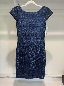 NWT Speechless Women's Sequin Prom Semi-formal Party Mini Dress Navy Blue Size 1 - Picture 1 of 5