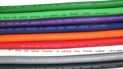 SKY HIGH CAR AUDIO 1/0 GAUGE OFC GREEN BY THE FOOT