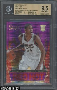 2013 Select Giannis Antetokounmpo Red Hot RC Rookie Purple Prizm /99 BGS 9.5