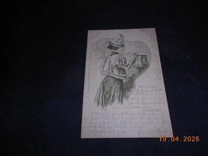 Künstlerpostkarte Reichspost 1900 Briefkasten Dame - Bild 1 von 2