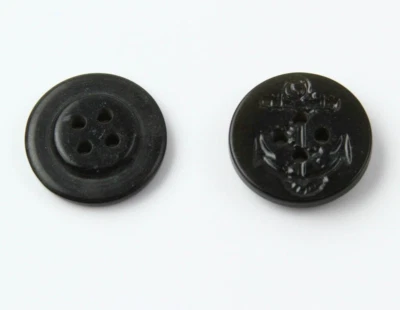 VINTAGE USGI NAVY PEA COAT BLACK ANCHOR BUTTON SET OF 2 (24.3 mm) - Image 1 of 4