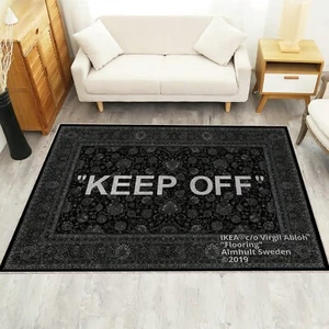 Virgil Abloh Black Keep Off Rug, Popular Decoration, Exhibition Rug, Off-White - Picture 1 of 9