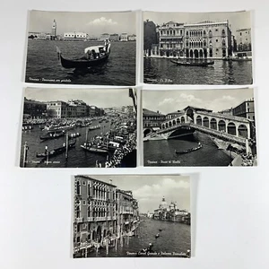 5 Venezia Gondolas RPPC Vintage Postcard, Venice Italy Regatta - Picture 1 of 8