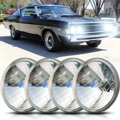For Ford Gran Torino 1972-1976 4x Round 5.75" 5-3/4" LED Hi/Lo Headlights - Image 1 of 4