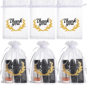Small Thank You Organza Bags, Wedding Favor with Drawstring, 4X6 Jewelry Gift Ba - Picture 1 of 7