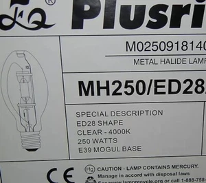 1PC 250W Metal Halide Mogul CLEAR LIGHTBULB 250WATT NEW MH250-ED28/U/4K 250WATT - Picture 1 of 1
