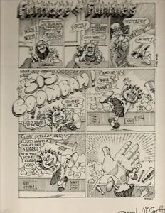Signed ERROL McCARTHY 1974 REAL WORLD COMIX nn Page 7 "Furnace Funnies" 15" x10" - Picture 1 of 6