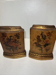 Vintage Mem Qilded Borghese Italian Floral Gilt Bookends See Pics - Picture 1 of 10