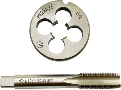 M12 X 1.25mm Tap+Die Set HSS Machine Thread Tap And Round Thread Die Right Hand - Image 1 of 4