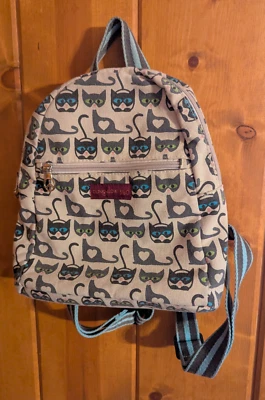 Mochila pequeña Bungalow 360 diseño gato con cremallera signo de paz Foto 1 de 4
