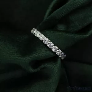 1,50 karatowa okrągła obrączka ślubna moissanite eternity lite 14K białe złoto VVS1 - Zdjęcie 1 z 10