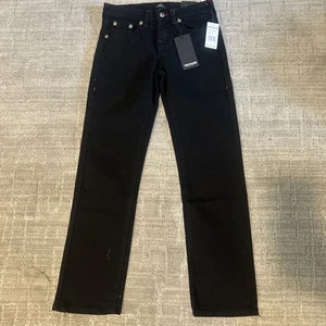 True Religion Kids Ricky Black & Red Relaxed Straight Leg Jeans Size 14 - Picture 1 of 4