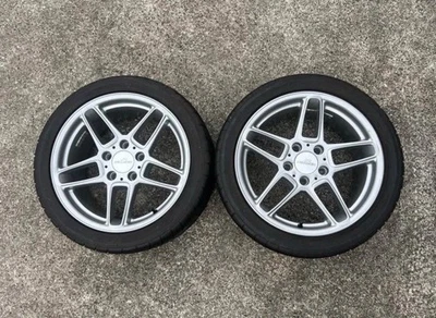 Two AC Schnitzer Type III 17x8.5 ET43 5x120 Wheels Powder Coated BMW Silver - Image 1 of 4