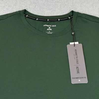 Camiseta Kenneth Cole Active L Verde Oscuro Tecnología Manga Corta Cuello Redondo UPF NUEVA CON ETIQUETAS Foto 1 de 4