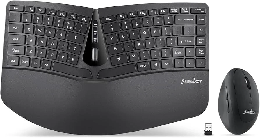 Mini teclado ergonómico inalámbrico Perixx PERIDUO-606 con ratón vertical portátil Foto 1 de 1