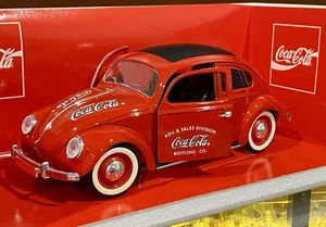 Coca-Cola 1979 Red Volkswagen Beetle Die Cast Car RAGTOP 1/18 Scale VW BUG Mint - Picture 1 of 15