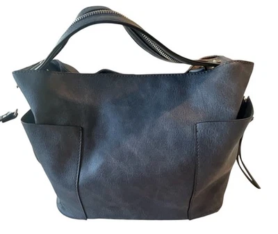 Steve Madden Bkol Hobo Bag Blue Shoulder Purse Strap Faux Leather Crossbody NWT - Image 1 of 4