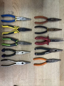 Lot 10 Needle Nose Pliers Used Tools Hand Tools - Imagen 1 de 6