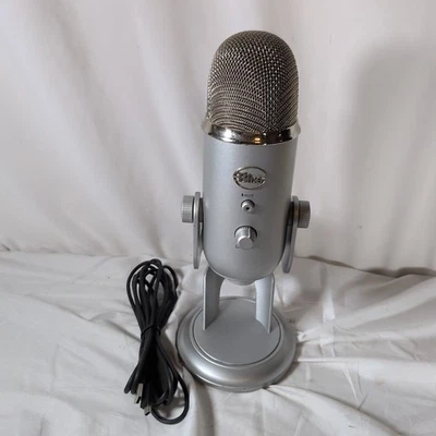 Micrófono condensador USB Yeti AZUL gris plateado PC grabación transmisión *PROBADO* Foto 1 de 4