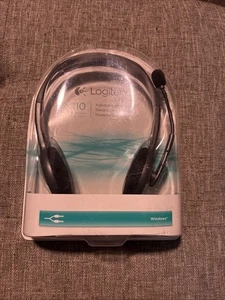 Logitech H110 Stereo Headset-Noise Canceling Microphone-Rotating Microphone Boom - Picture 1 of 5