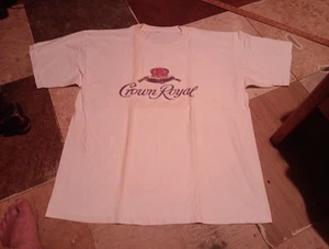 Vintage 90s Crown Royal Whiskey Single Stitch T-Shirt Sz XL White - Picture 1 of 4