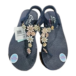 Skechers Womens Meditation Happy Daisies Slingbacks Navy/multicolor Size 6 - Picture 1 of 5