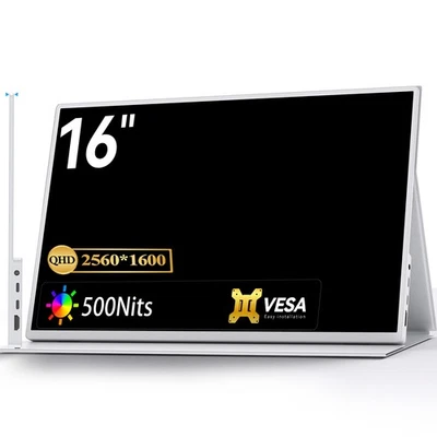 EVICIV 16,0 Zoll Tragbarer Monitor Portable Monitor Mobiler Monitor Anzeige Weiß - Bild 1 von 4