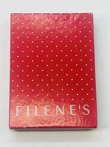 Scatola regalo vintage Filene's Dept Store 4 x 5,75 x 1" vuota rossa vacanze Natale - Foto 1 di 11