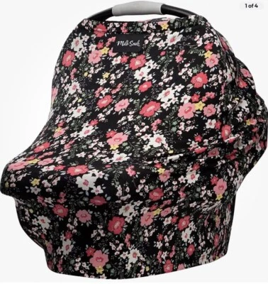 Nueva cubierta de privacidad Milk Snob 5 en 1 - asiento de coche peonía estampado floral negro etc. Foto 1 de 4