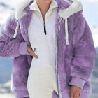 Women Warm Teddy Bear Fluffy Coat Ladies Hooded Fleece Jacket Outwear Plus Size