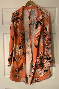 LulaRoe Gwen Blazer Size XL open front pink floral front pockets NWT - Picture 1 of 12