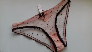 AGENT PROVOCATEUR RARE SEXY SHEER NUDE & BLACK POPPIE BRIEF AP 2 SMALL UK 8 BNWT - Picture 1 of 3