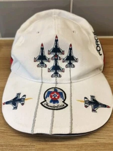 Vintage Thunderbirds Air Force Military Red White Blue Cap Flightline America - Picture 1 of 13