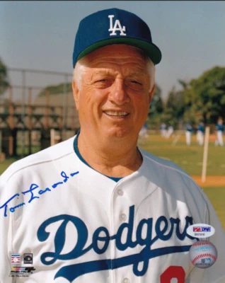 TOMMY LASORDA (d. 2021) Signed LA Dodgers 8x10 Photo (PSA/DNA ITP COA) - Image 1 of 3
