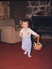 Vintage Photo Slide 1975 Boy Easter Basket Eggs Holiday